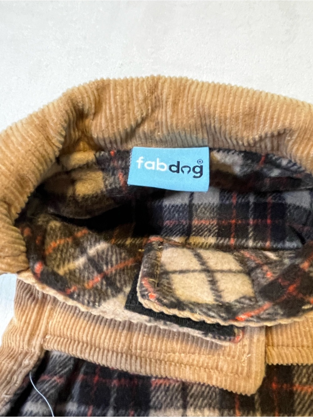 πΆπ€ Fab Dog Corduroy Toggle Dog Coat Jacket XS Plaid Lined π€πΆ - Picture 4 of 5